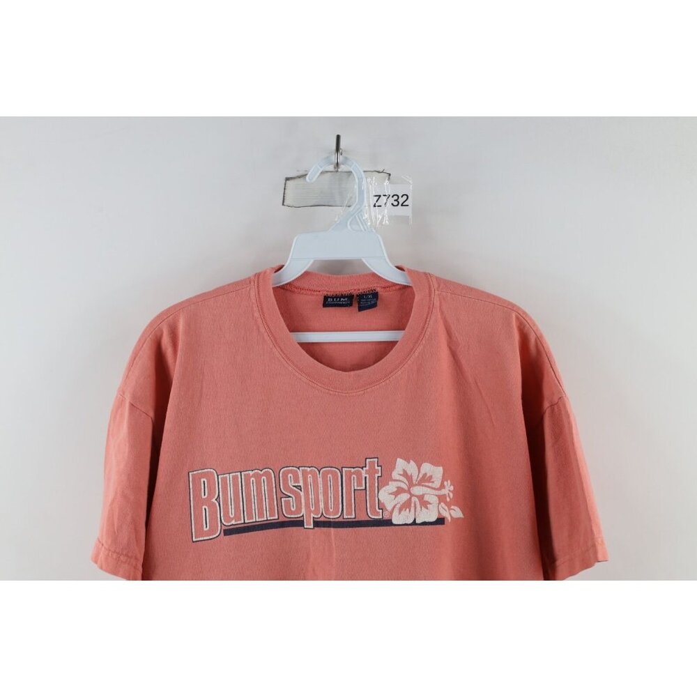 Vintage 90s Bum Equipment Womens L / XL Faded Spell Out Bum Sport Flower T-Shirt - Picture 2 of 10